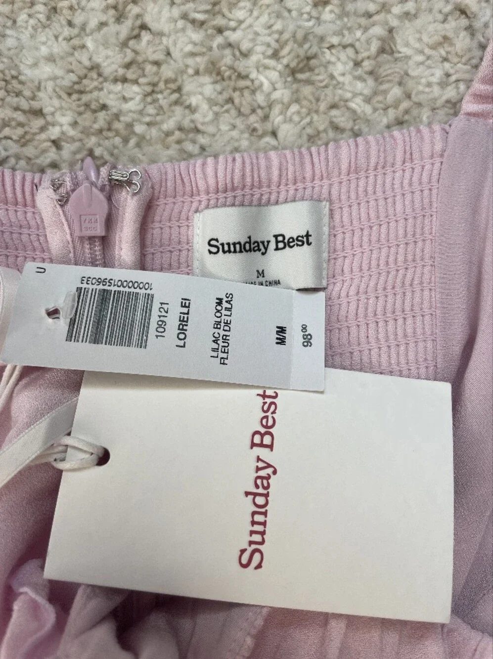 Aritzia Sunday Best Pale Pink Ruffle Strap Mini Dress Size M